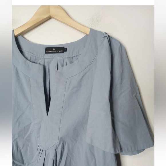 Tuckernuck Pomander Place Dress Finley Flutter Sleeve Mini in Slate Blue - Picture 5 of 8